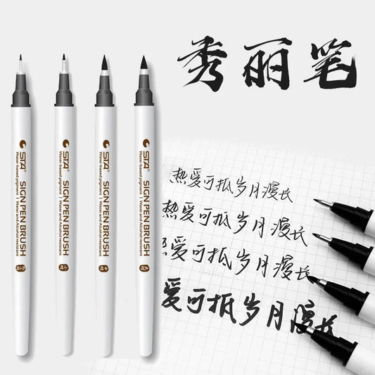 4er Set wasserfeste Kalligraphie Pinselstifte für Kunst - Schrift