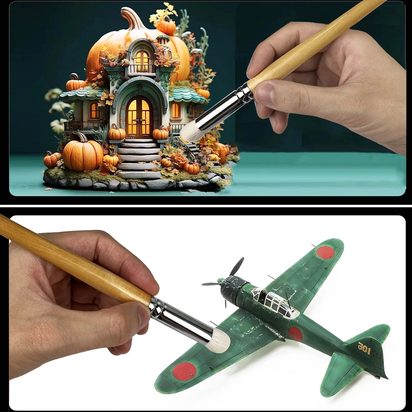 Premium Trockenpinsel Set aus Ziegenhaar für Modellmalerei und Miniaturen