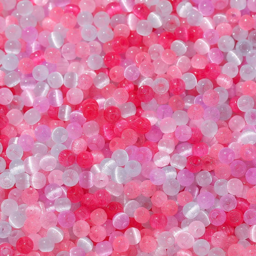 Bunte 4mm Glas Katzenaugen Rocailles Perlen für DIY Schmuck