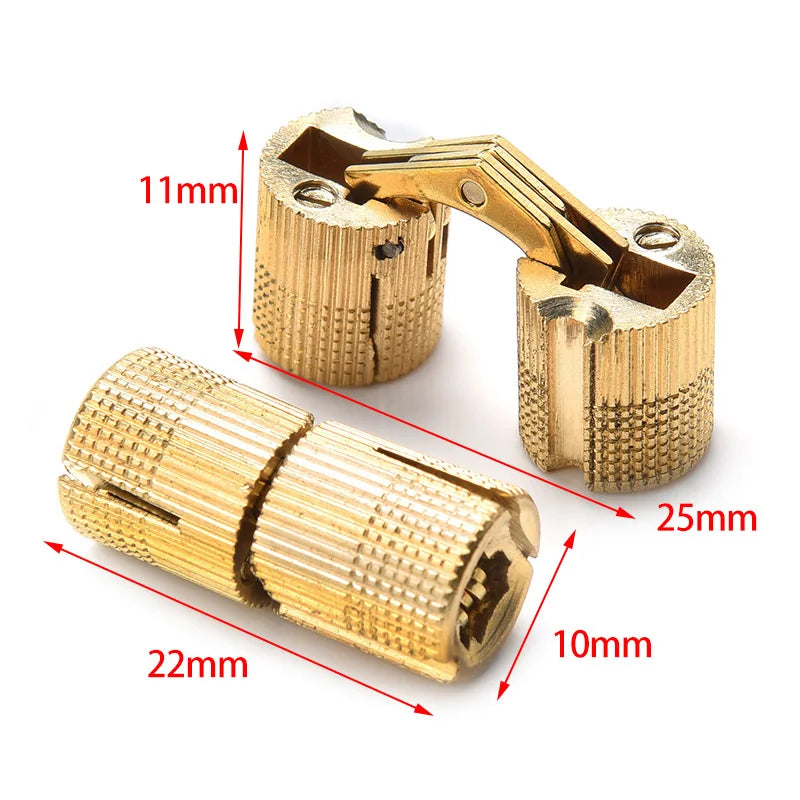 Messing Möbelscharniere 8-12 mm, leise - robust für Möbel und Türen