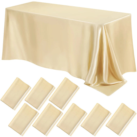 Rechteckige Hochzeitssatin Tischdecke Große Glatte Satin Tischdecke Für Feiern