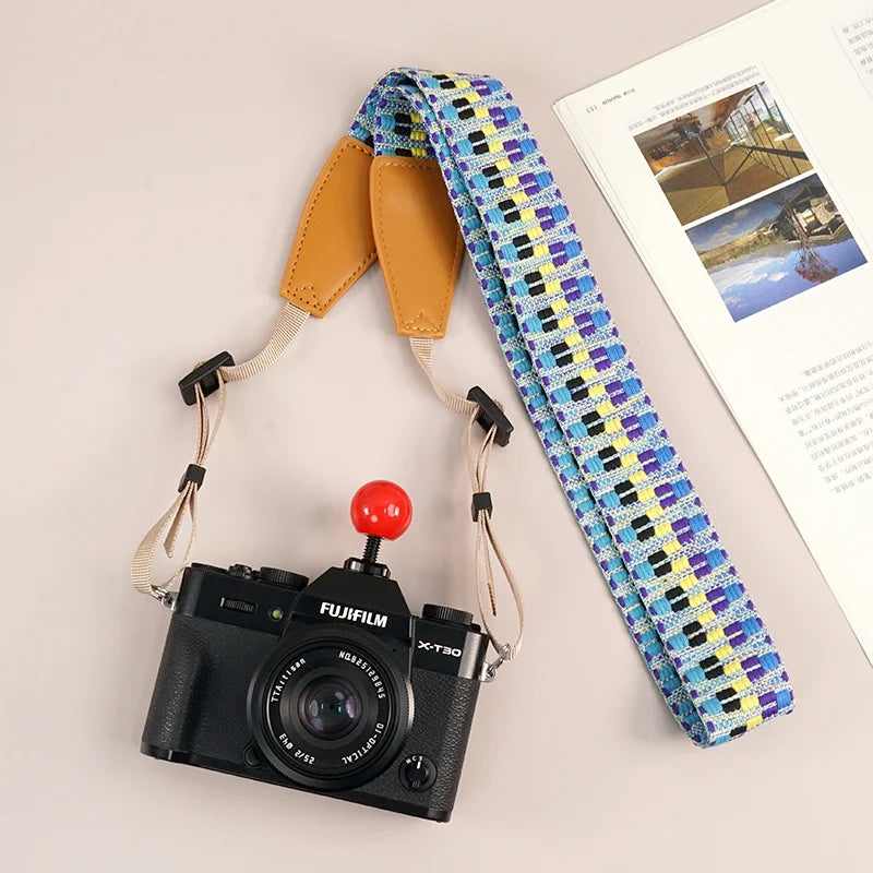 Breiter Vintage Kameragurt mit Blumenmuster für DSLR Kompatibel
