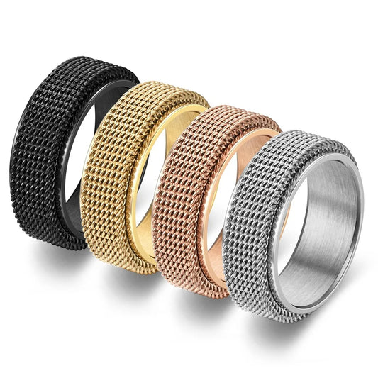 Edelstahl Spinner Ring 8mm für Damen Herren - Drehbare Kette gegen Stress