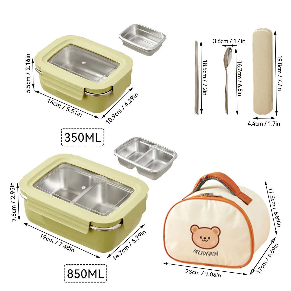 304 Edelstahl Geteilte Lunchbox – Mikrowelle, Dicht, für Schule & Büro