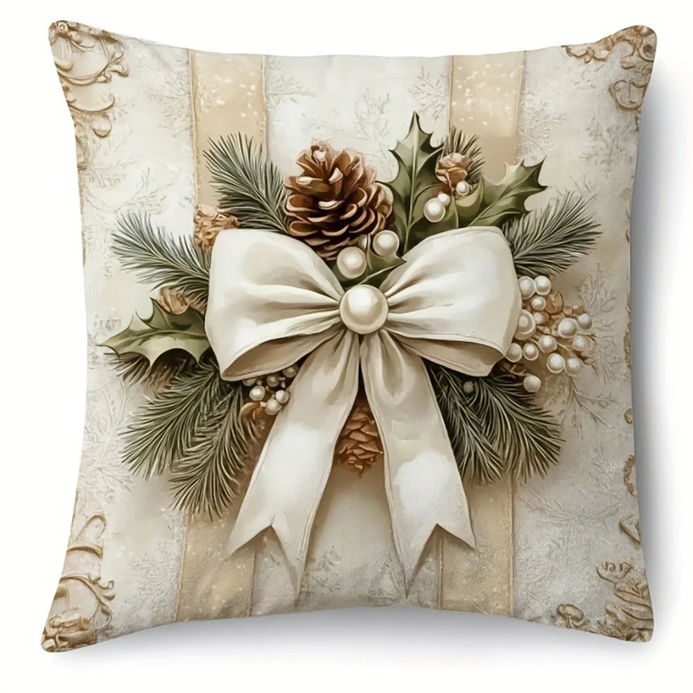 Weihnachtlicher Kissenbezug mit festlichen Motiven für Ihr Sofa