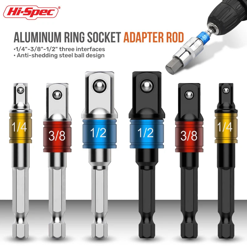 Hi-Spec Schlagschrauber Adapter Set mit Halterung für Ratschenschlüssel-Yabubest - Home & More