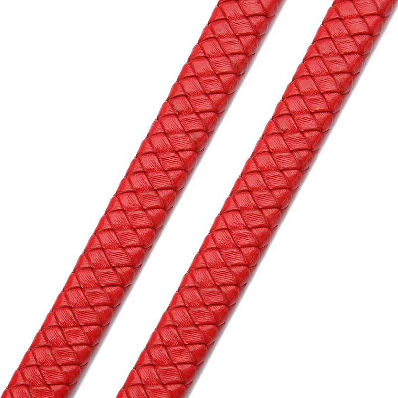 Flaches echtes Lederband 0,5 oder 1 Meter für Schmuck 8, 10 und 12 mm breit-Yabubest - Home & More