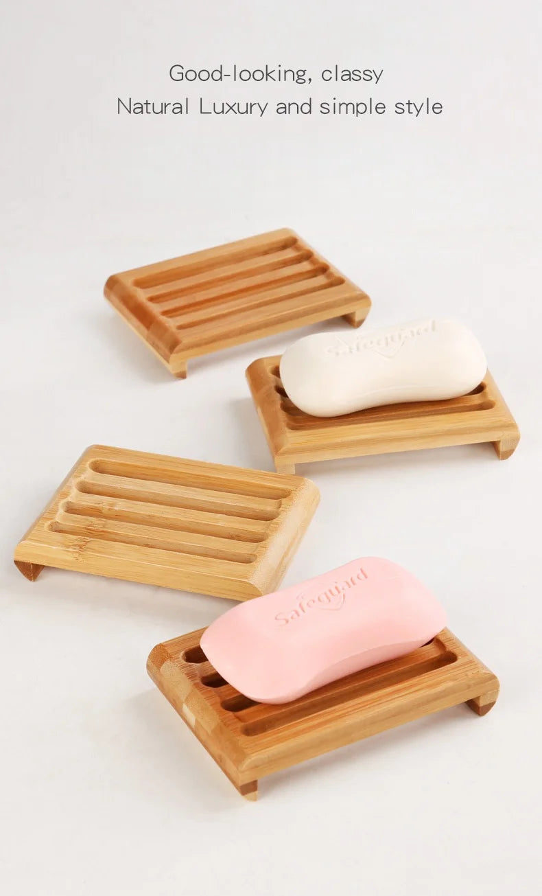 Tragbare Holz Bambus Seifenschale Seifenhalter Bad Zubehör