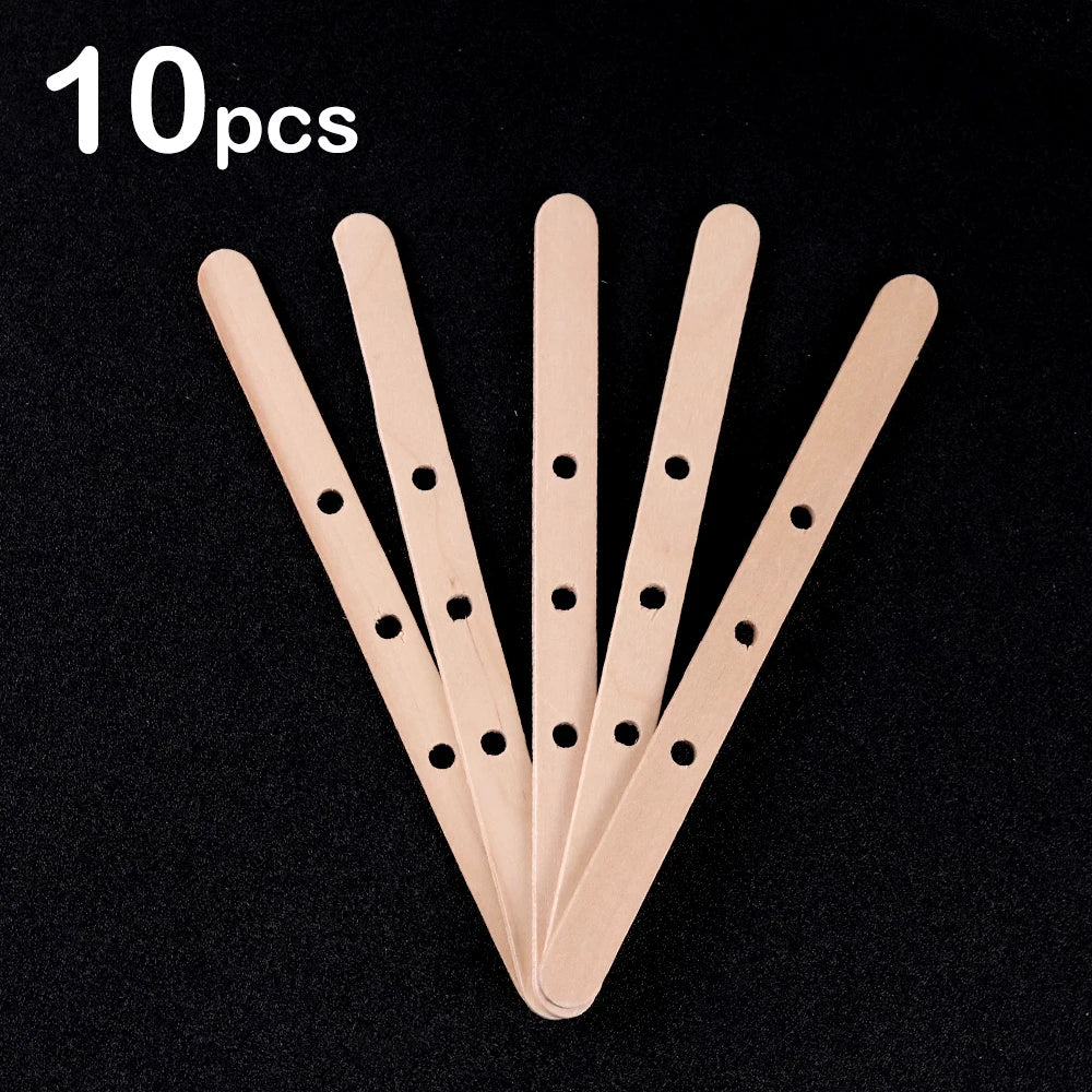 Holz Wachskernhalter mit Löchern 5 20 30 Stück Dochtzentriergerät DIY Kerzen