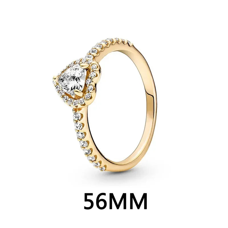 Funkelndes Schmuckset 925er Sterlingsilber Herz Ring Halskette Ohrringe