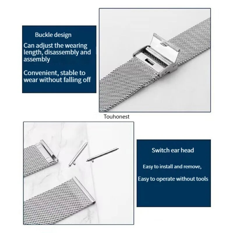 Milanese Metall Armband 18mm 20mm 22mm für viele Uhren – Stil und Komfort