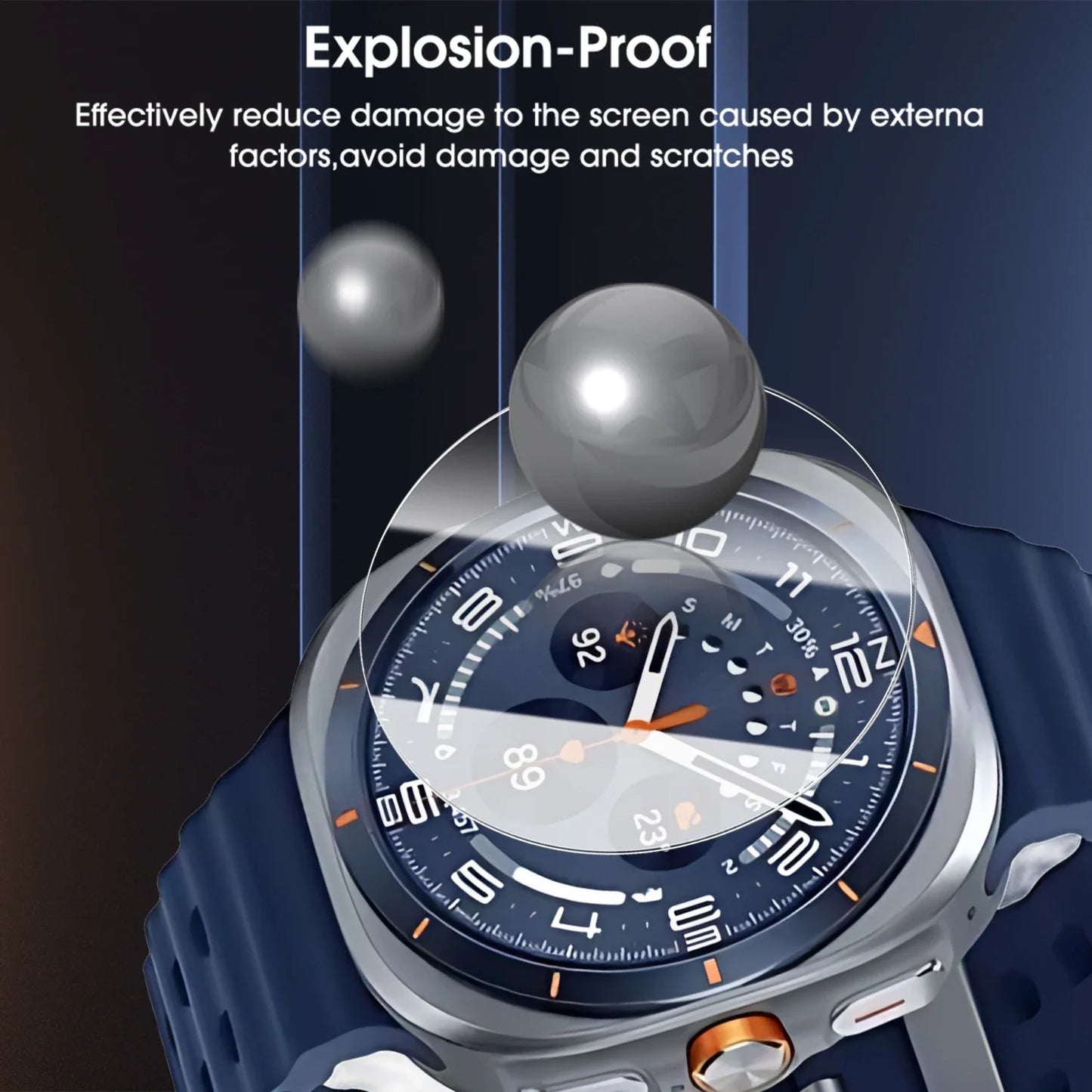 Gehärtete Displayschutzfolie für Smartwatch 40/44 mm – Kratzfest - klar