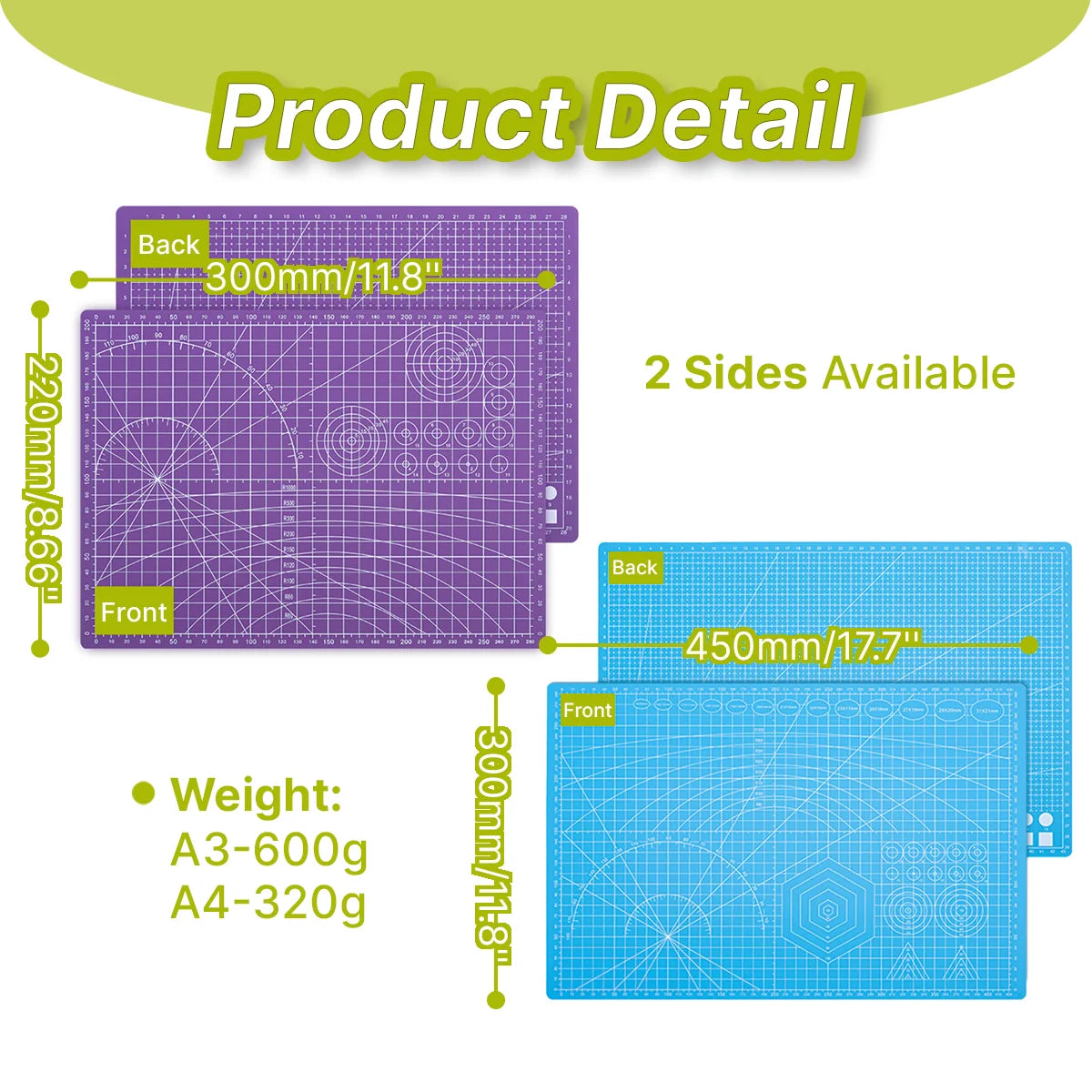 A3 A4 Schneidematte mit Graduierungen antistatisch für Werkbank Heimwerker