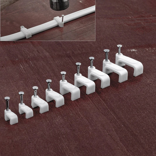 Kabelklemmen flach 100 Stück – Nagelklemmen für Kabelmanagement 4-14 mm-Yabubest - Home & More