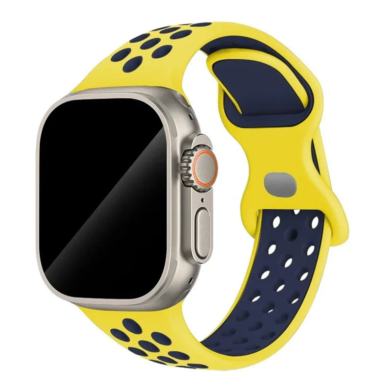 Sportliches Silikonarmband kompatibel mit Smartwatch 38-49 mm Modelle