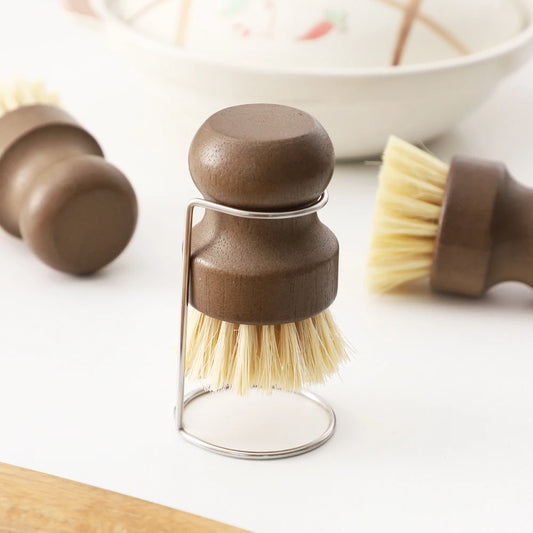 Umweltfreundliche Topfbürste mit Sisal-Holzgriff für Küche und Geschirrspüler