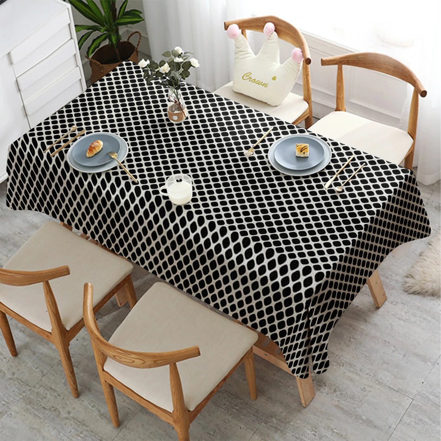 Praktische Rechteck Tischdecke mit Karomuster wasserdicht