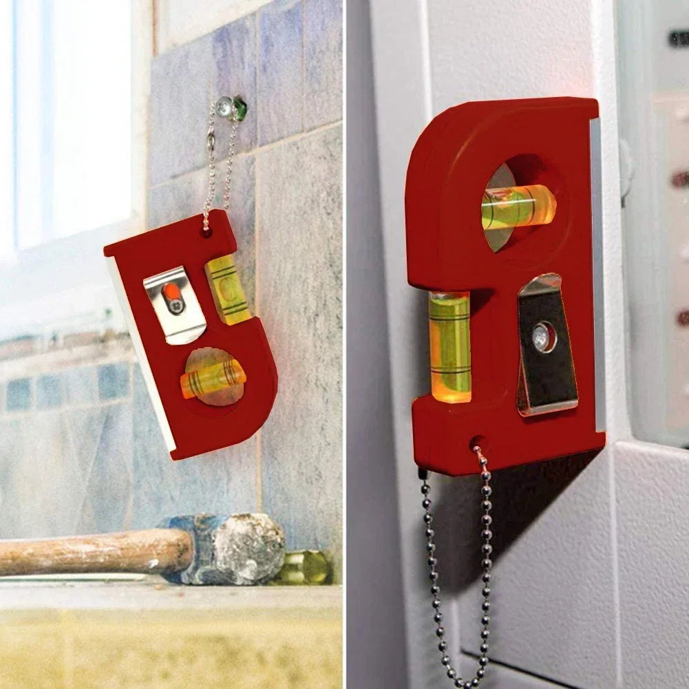 Mini Wasserwaage Schlüsselanhänger 2-in-1: Horizontal & Vertikal Messung