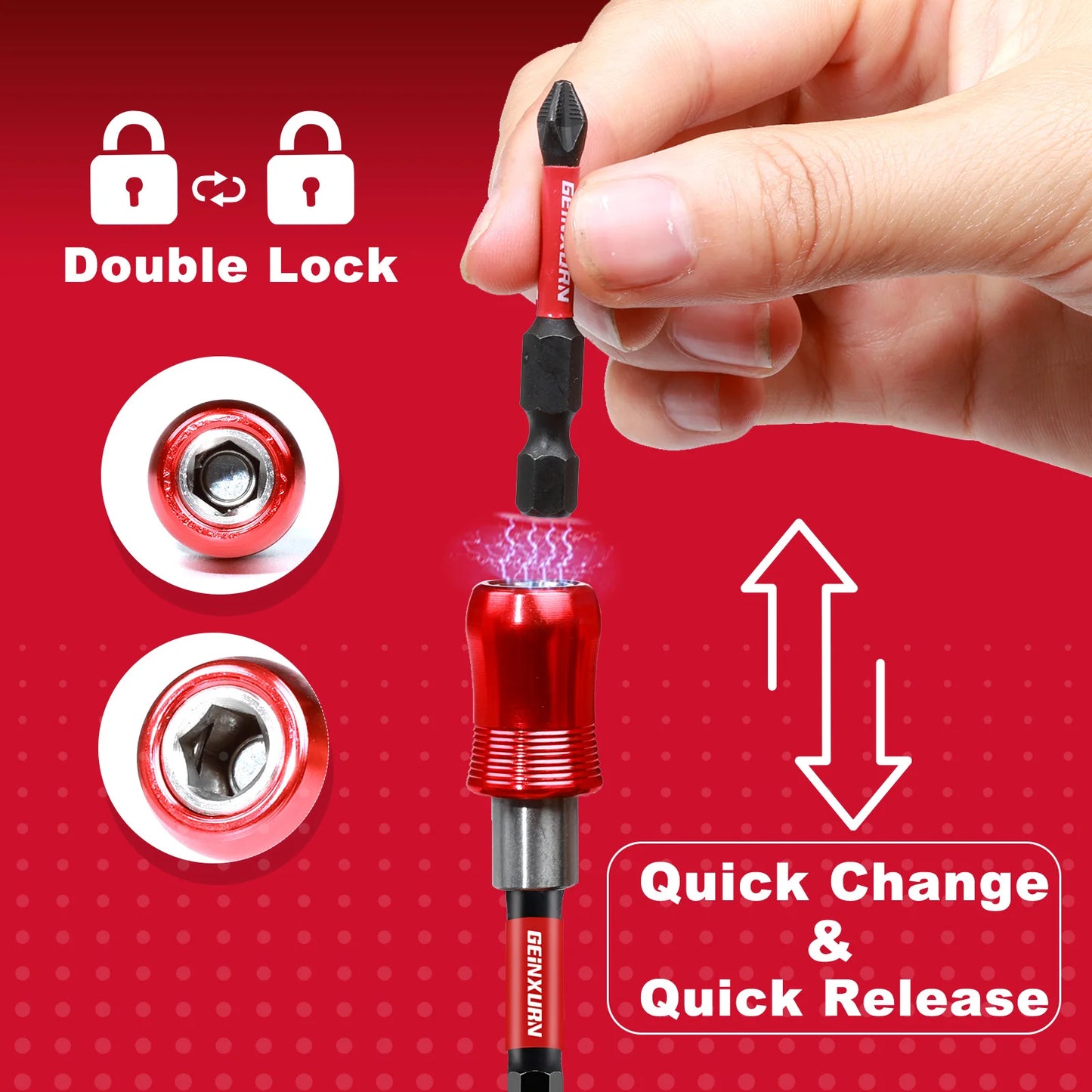 4 Zoll Magnet Bithalter Set für Schlagschrauber - Schnellwechsel Bits