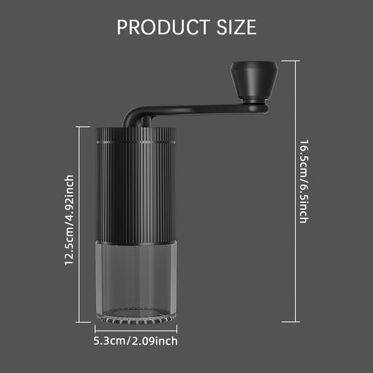 Manuelle Mini-Kaffeebohnenmühle mit einstellbarem Mahlgrad für unterwegs