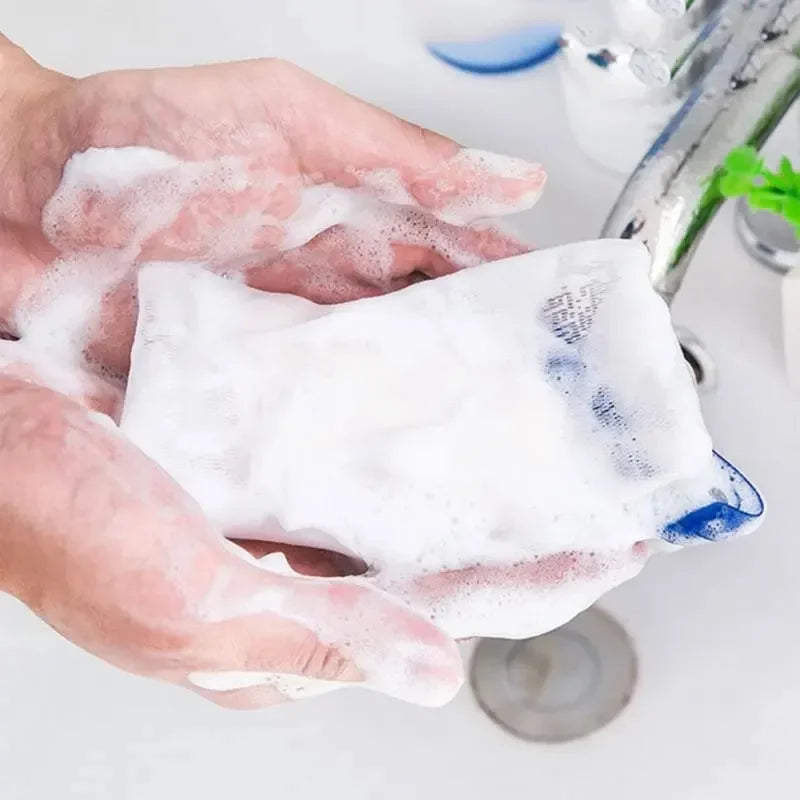 Seifenschaumnetztasche mit Aufhängung für Dusche und Körperpflege