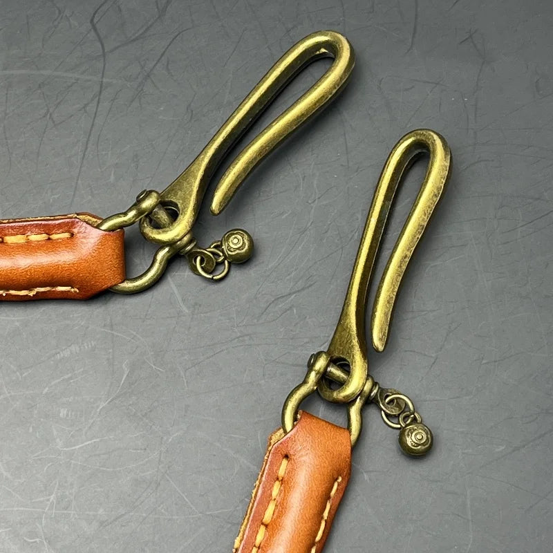 Robuster Punk Stil Leder Schlüsselanhänger mit Metallkette