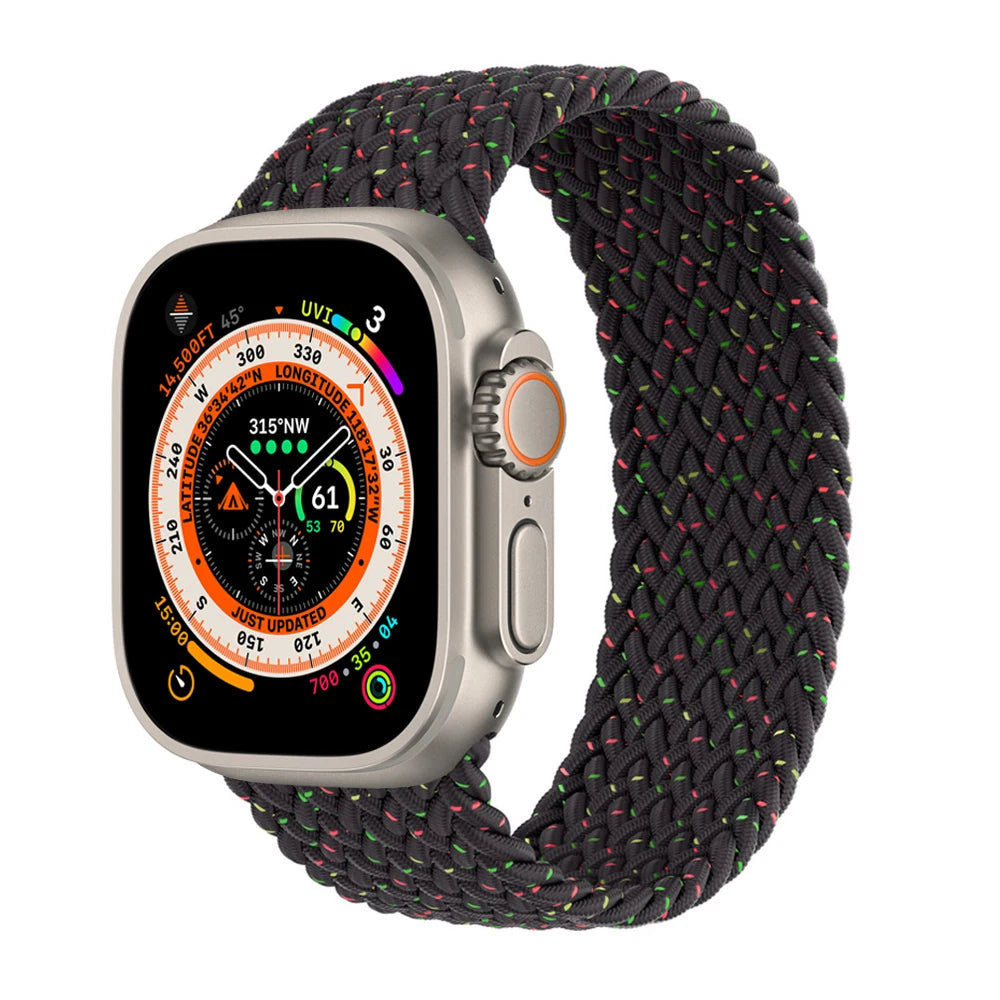 Geflochtenes Solo Loop Ersatzarmband für Smartwatch 38-49mm Unisex