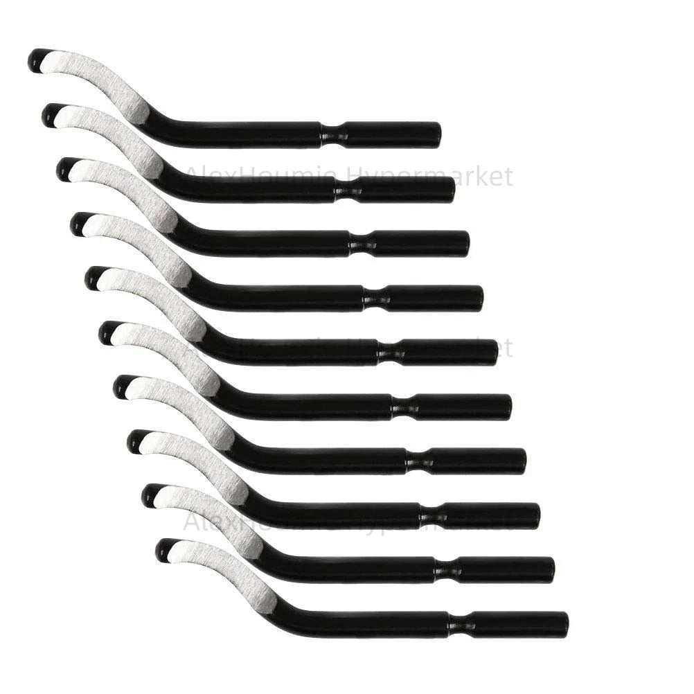 Präzise Entgratung mit 360° Drehkopf – Entgratungswerkzeug + 10 Schnellarbeitsstahl-Klingen