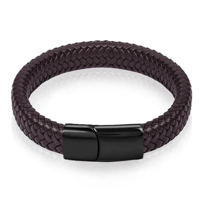 Modernes Herren Lederarmband mit Edelstahl Verschluss