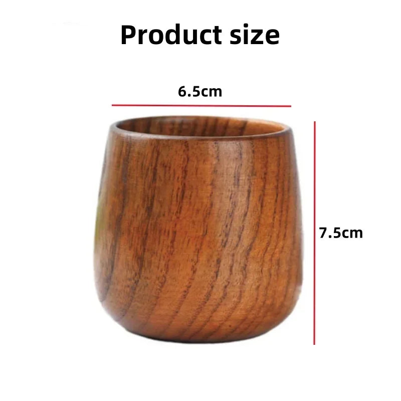 Handgefertigte Holz Teetasse 160ml Wiederverwendbar Retro Stil