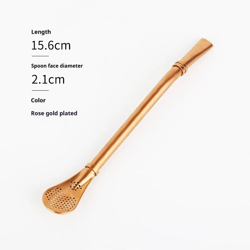 Wiederverwendbare Edelstahl Trinkhalme und Löffel mit Bürste