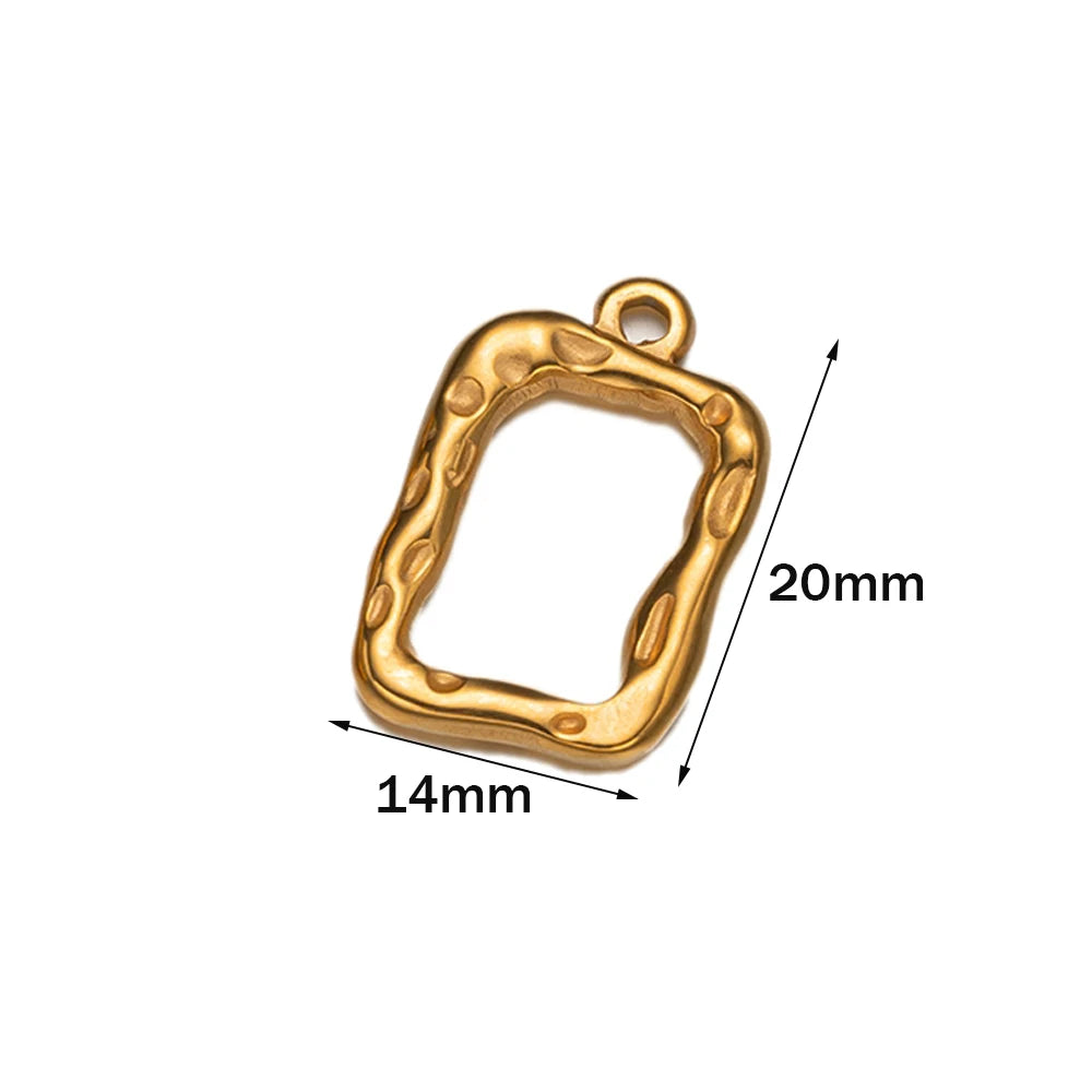 5er Set Edelstahl Charms Gold für Schmuckherstellung DIY Zubehör
