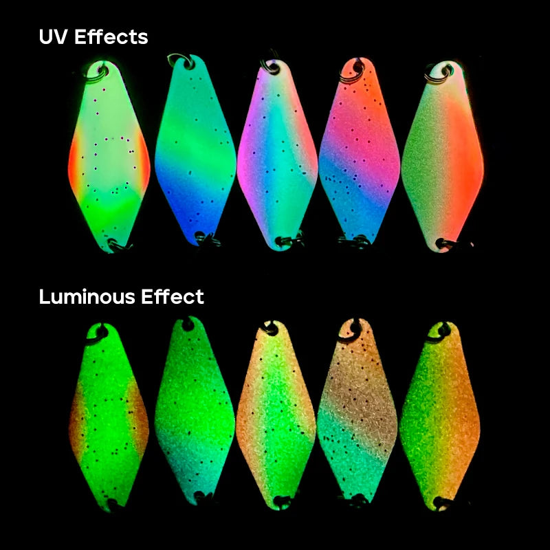 LETOYO UV Leuchtender Löffel Köder Rhombus 2,5g bis 4g für Forelle und Barsch-Yabubest - Home & More