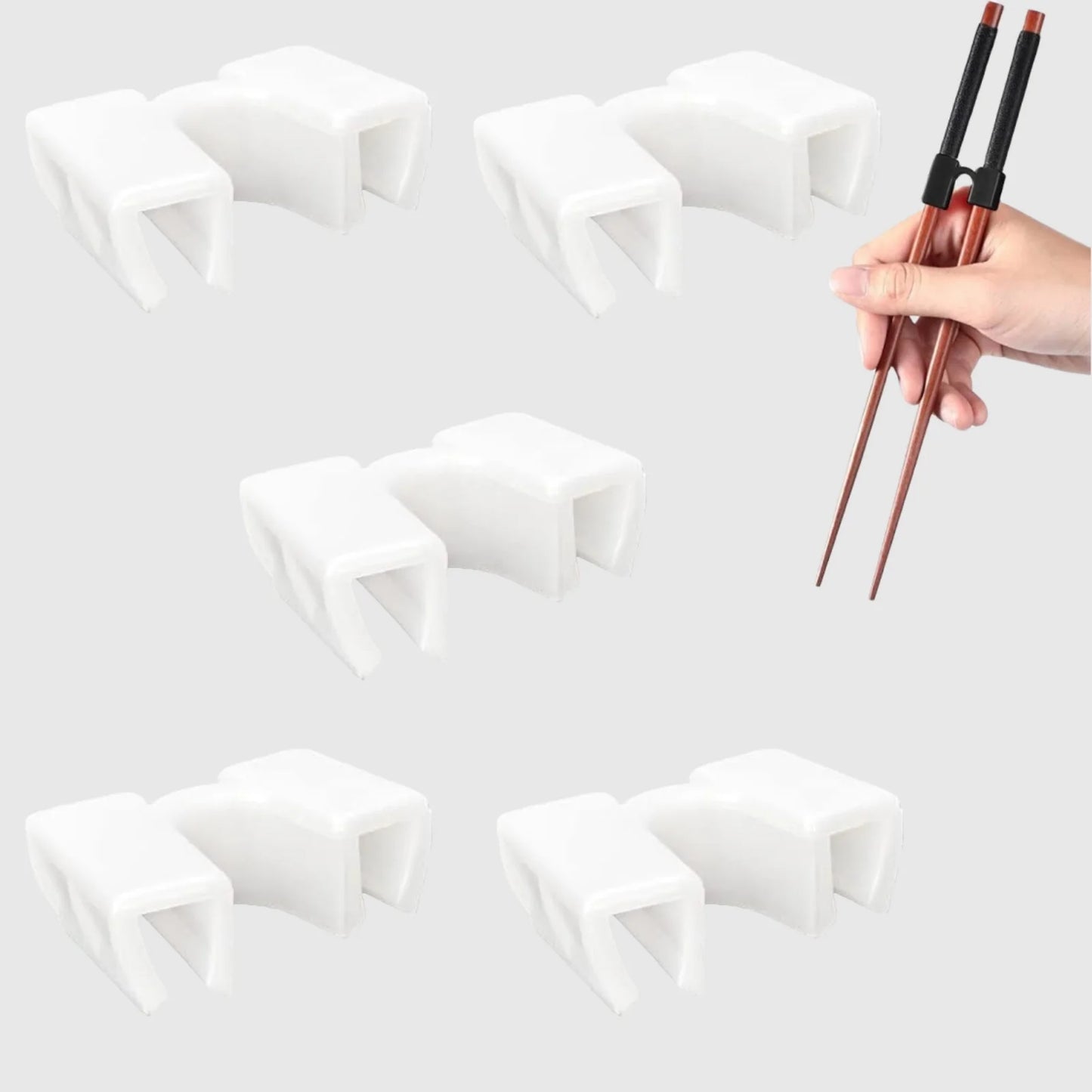 5er Set Essstäbchen Helfer für Anfänger und Kinder zum Üben