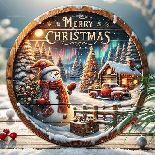 Dekorativer Holz Wandbehang mit festlichem Weihnachtsmotiv zur Gestaltung