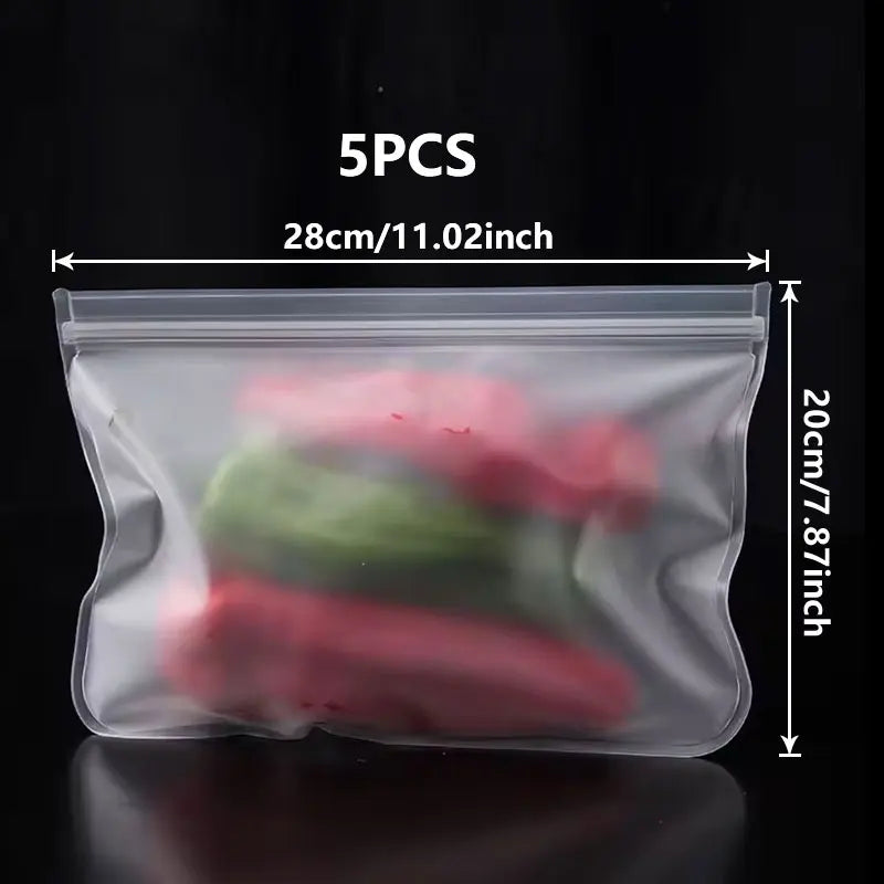 Umweltfreundliche Silikon-Aufbewahrungsbeutel 5/10 Stück, auslaufsicher