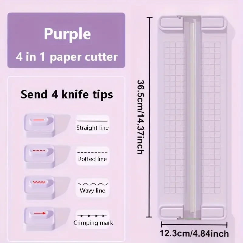 Manueller 4-in-1 Papierschneider 4 Klingen: Präzises Schneiden Büro & Schule