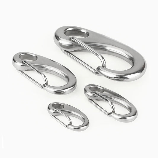Multifunktionaler Edelstahl Karabinerhaken in Eiform für Outdoor und Camping