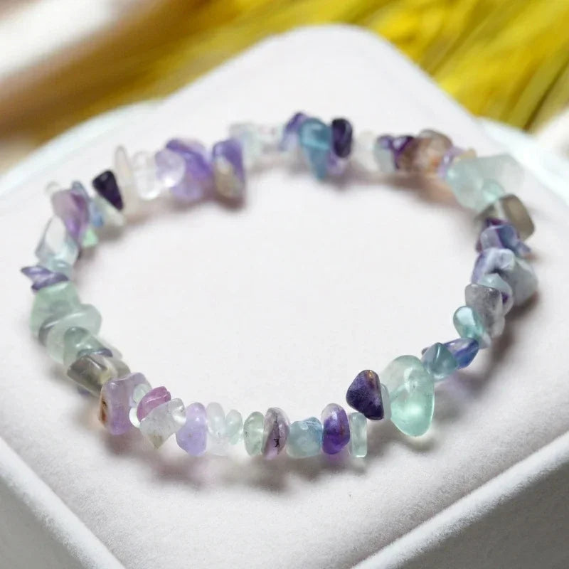 Natürliches Kristall Stein Armband für Glück und Energie Unisex