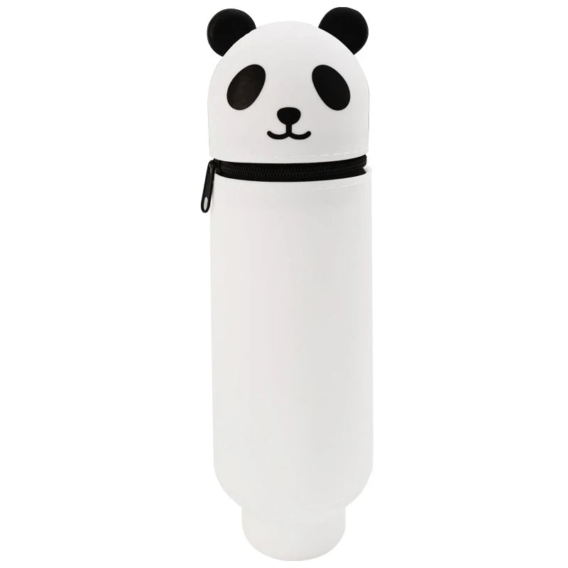 Kreatives Cartoon Panda Silikon Federmäppchen, faltbar mit Reißverschluss