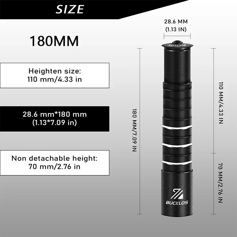 Fahrrad Vorbau Verlängerung 100-210 mm Aluminium Lenker Extender Adapter