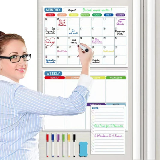Magnetischer Monatsplaner: Trocken abwischbares Whiteboard für Kühlschrank - Tisch