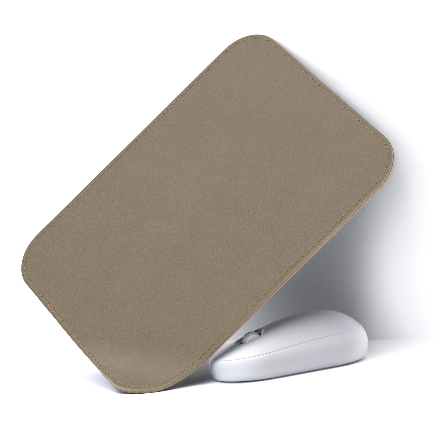 Rutschfestes 4mm PU Leder Mauspad mit genähter Kante