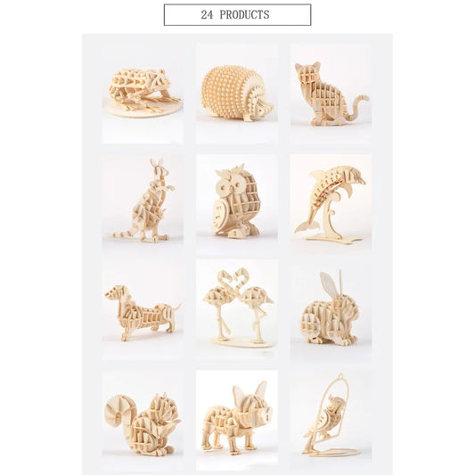 3D Holzpuzzle Tier Montageset DIY Geschenk für Kinder ab 12 Jahren
