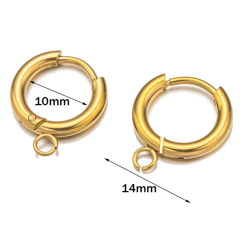 10er Set Edelstahl-Ohrringhaken mit Schlaufe für DIY-Schmuck