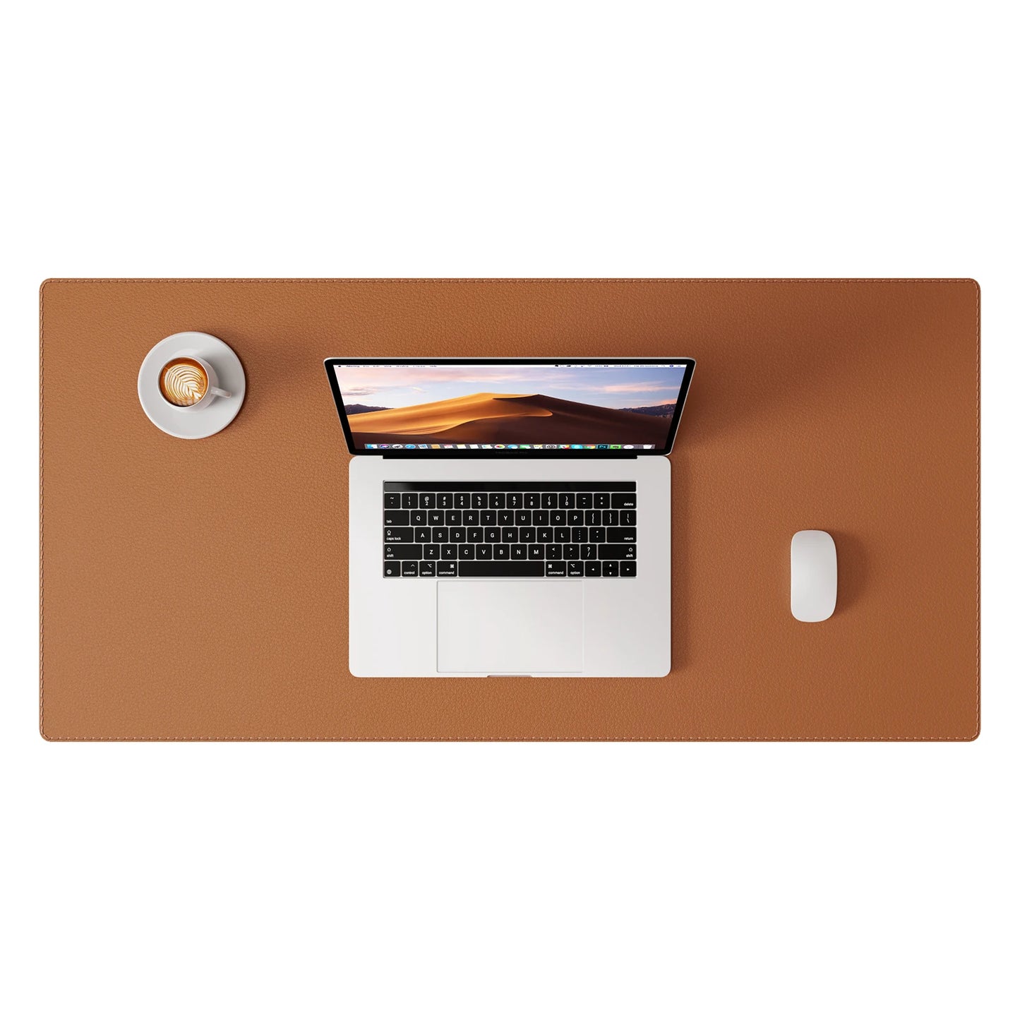 Rutschfeste PU Leder Schreibtischunterlage mit genähten Kanten