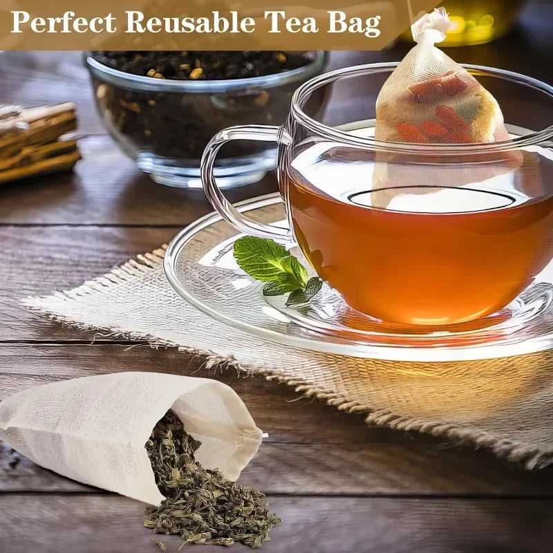 Baumwollbeutel mit Kordelzug als wiederverwendbares Filtertuch