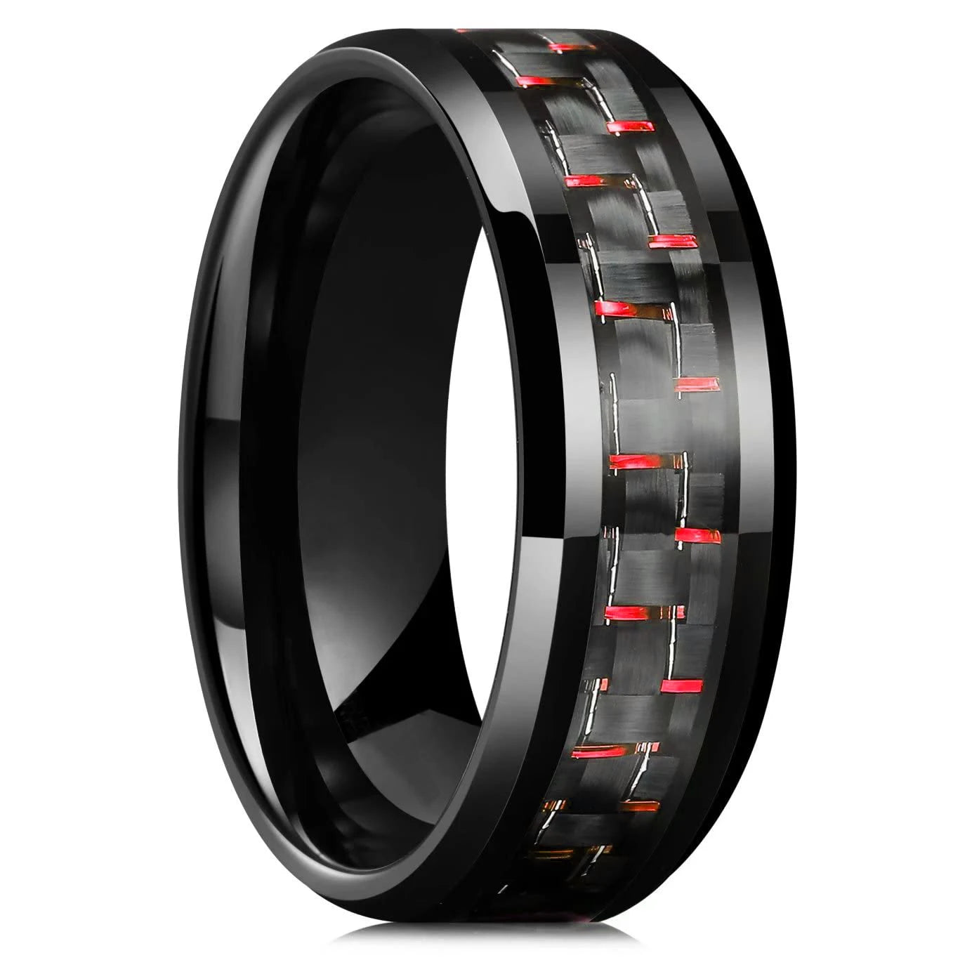 Fashio Männer Ringe Schwarz Titan Edelstahl Ringe Für Männer Frauen Ziegel Muster Finish Abgeschrägte Kante Hochzeit Ring Partei Schmuck