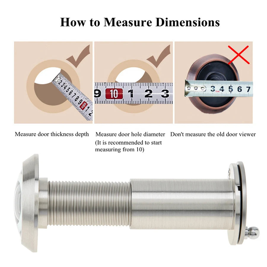 16mm Türspion 200° Weitwinkel – Sicheres Guckloch für 35-60mm Türen