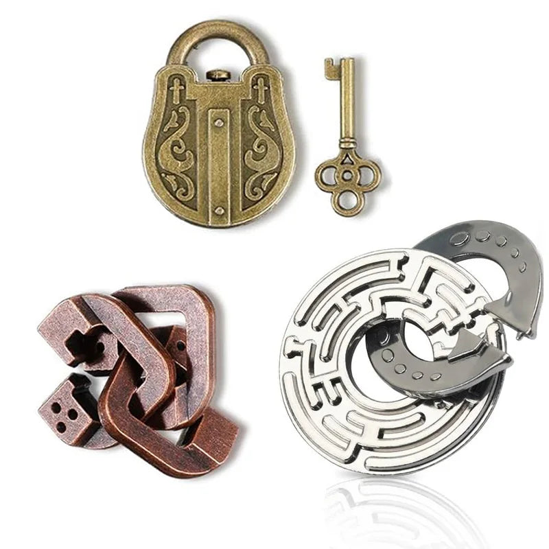 Magisches Metall-Rätsel Puzzle Set 3-teilig Lernspielzeug für Erwachsene Kinder